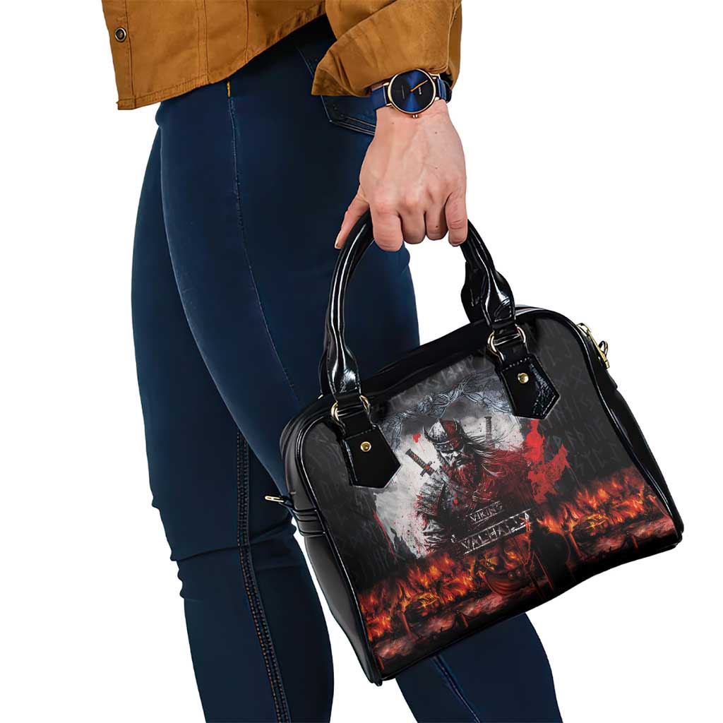 Viking Valhalla Shoulder Handbag Norseman and Burning Battlefield LT03