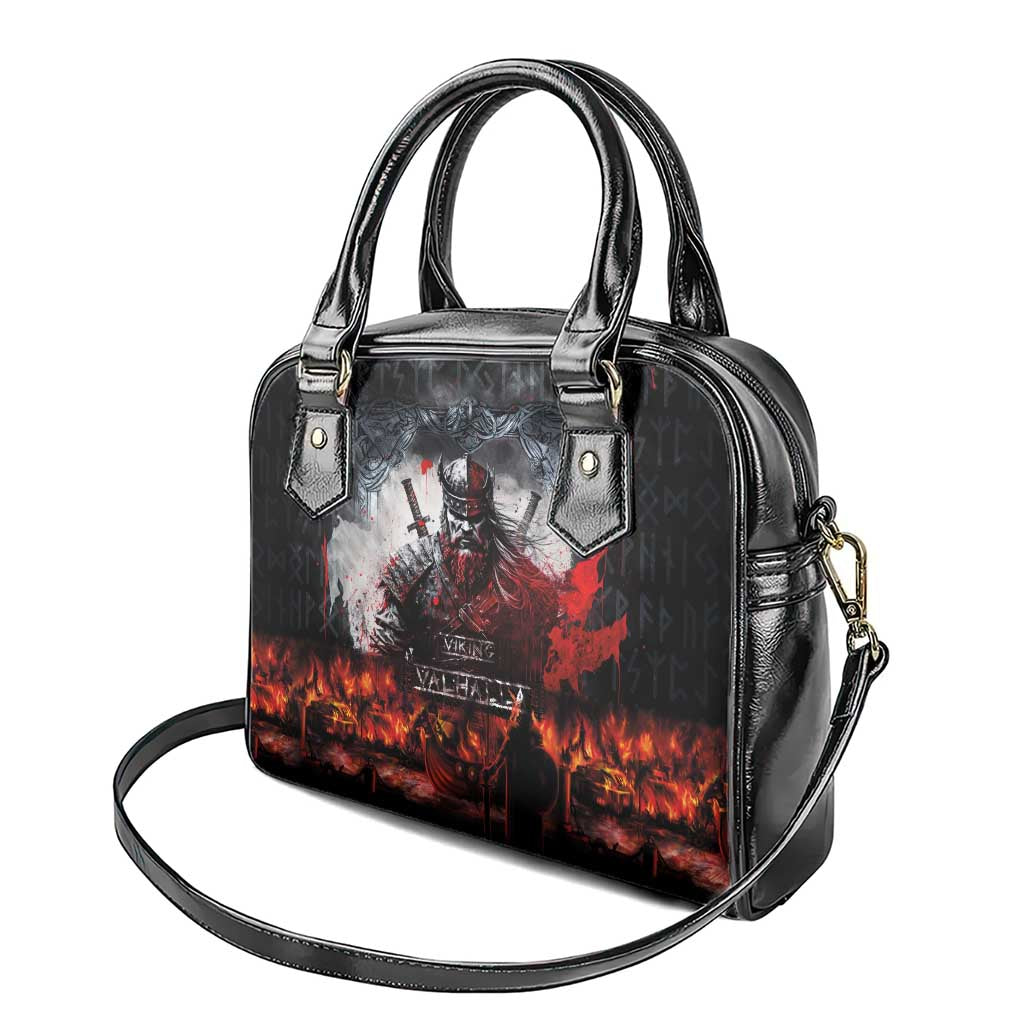Viking Valhalla Shoulder Handbag Norseman and Burning Battlefield LT03