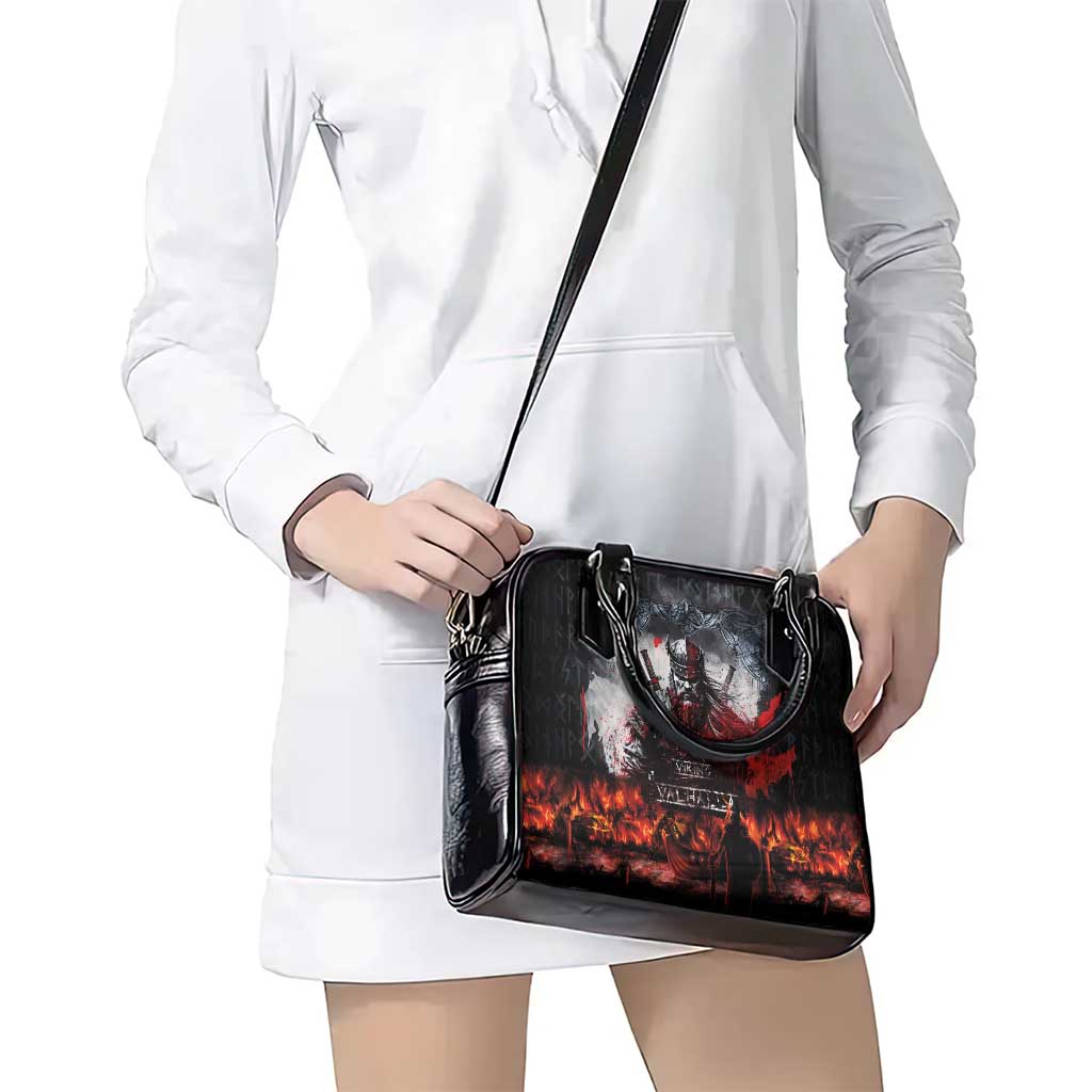 Viking Valhalla Shoulder Handbag Norseman and Burning Battlefield LT03