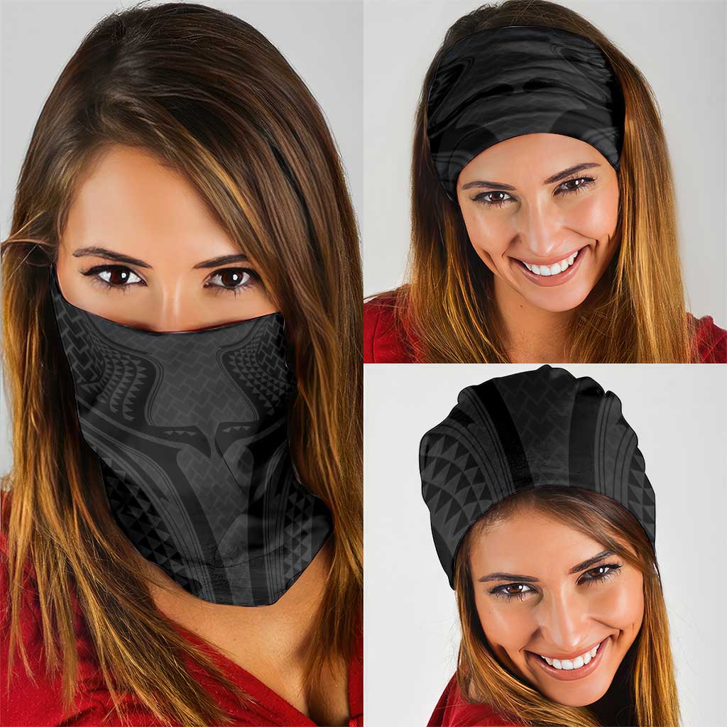 Hawaiian Kakau Art Tattoos Aquaman Style Neck Gaiter Black Version LT03