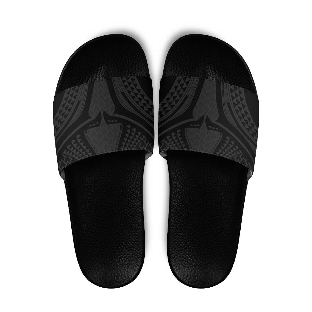 Hawaiian Kakau Art Tattoos Aquaman Style Slide Sandals Black Version LT03