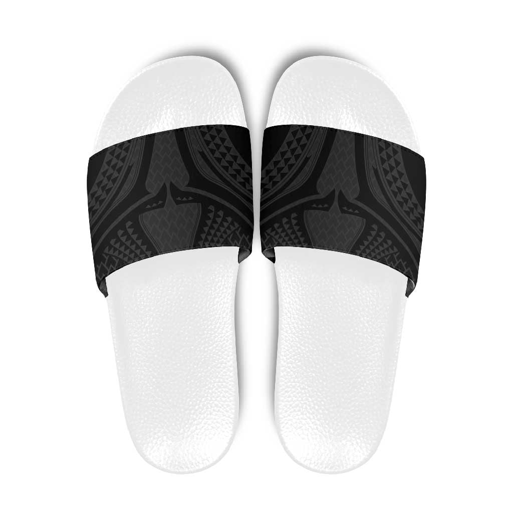 Hawaiian Kakau Art Tattoos Aquaman Style Slide Sandals Black Version LT03