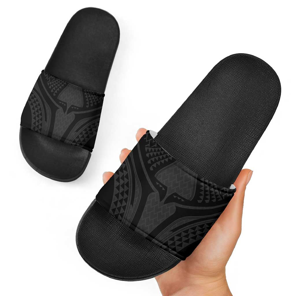 Hawaiian Kakau Art Tattoos Aquaman Style Slide Sandals Black Version LT03
