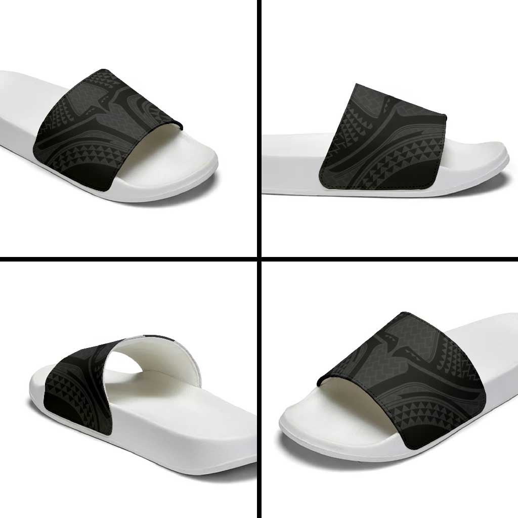 Hawaiian Kakau Art Tattoos Aquaman Style Slide Sandals Black Version LT03