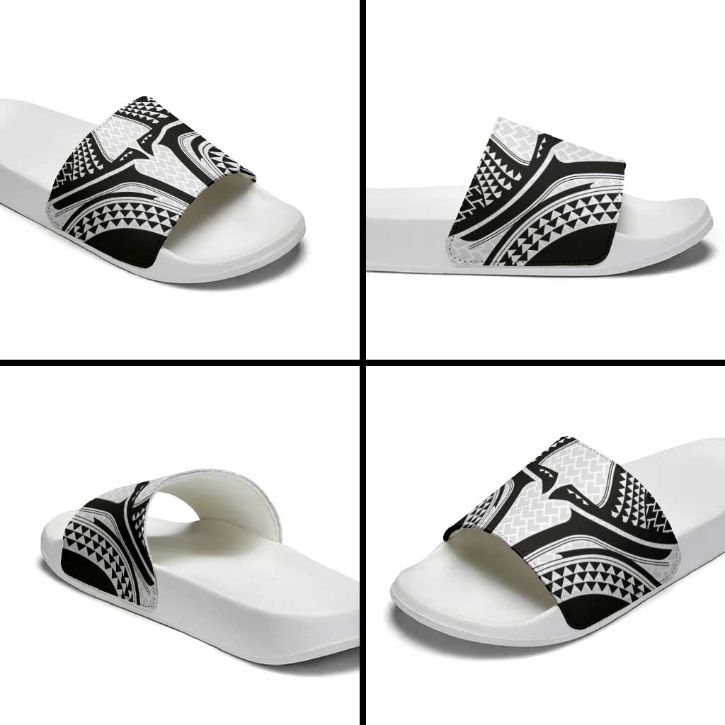Hawaiian Kakau Art Tattoos Aquaman Style Slide Sandals White Version LT03