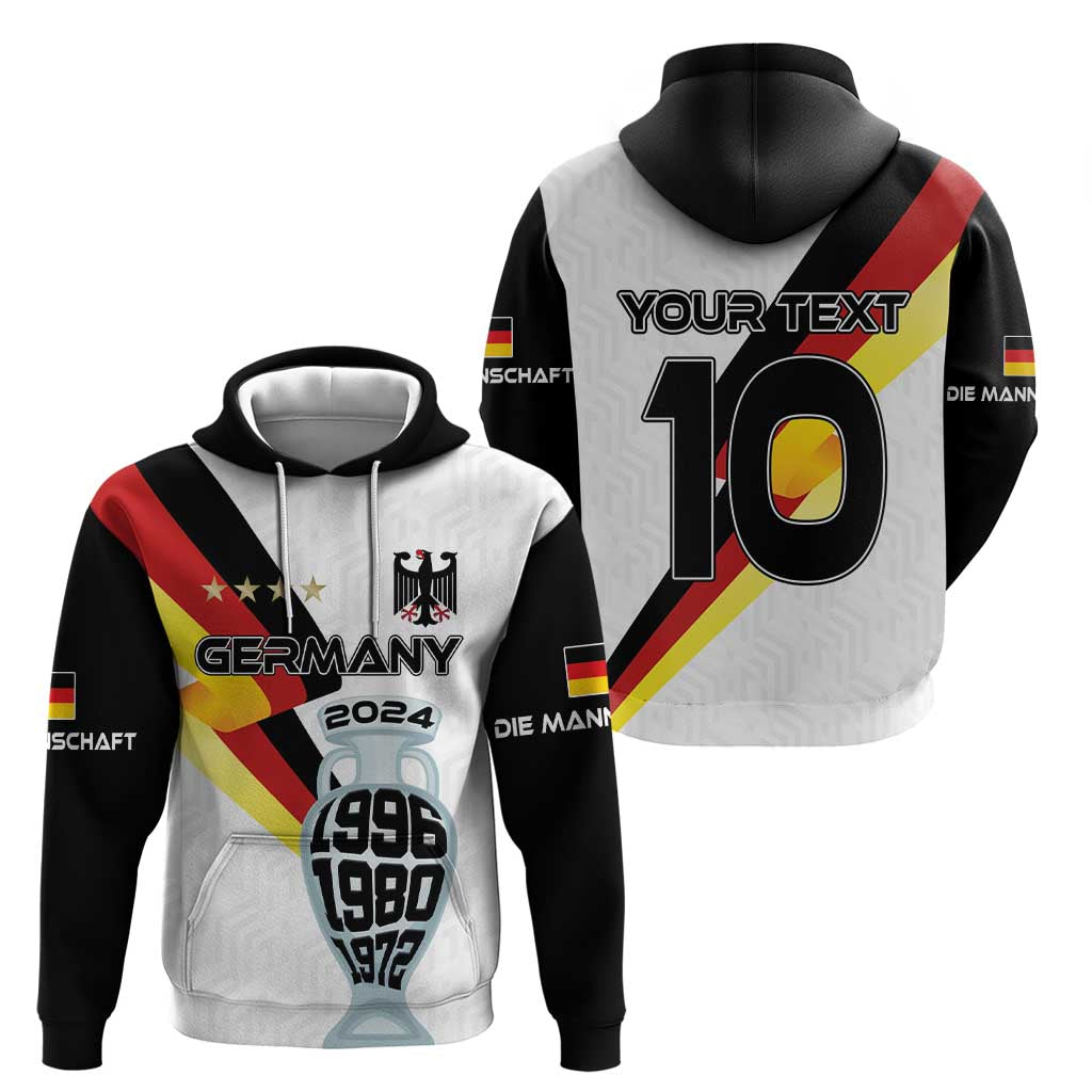 Custom Germany Football Road to the 4th European Championship Hoodie White Color LT03