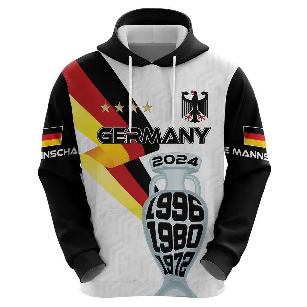 Custom Germany Football Road to the 4th European Championship Hoodie White Color LT03