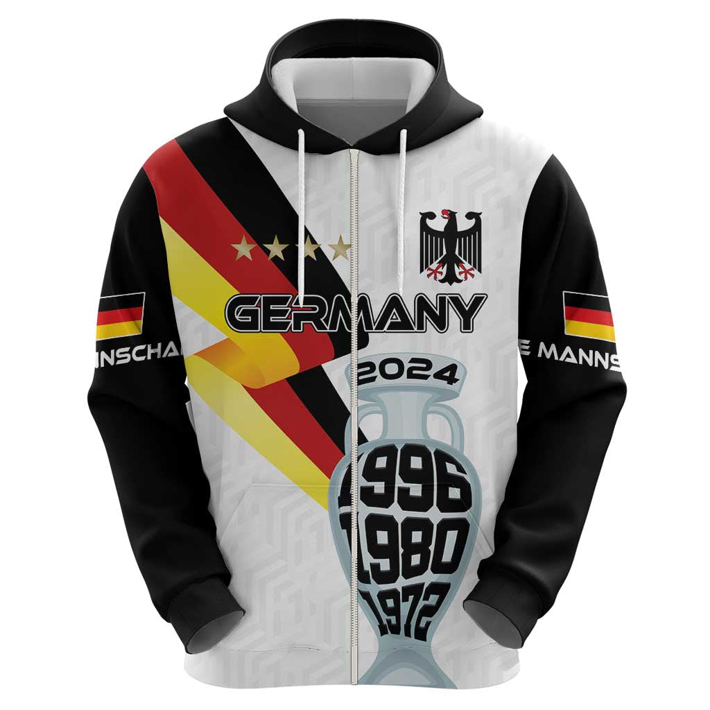 Custom Germany Football Road to the 4th European Championship Hoodie White Color LT03