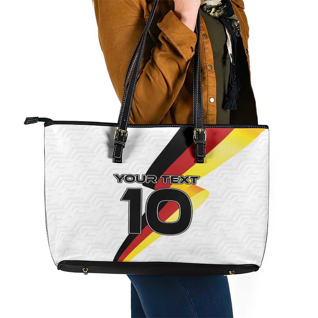 Custom Germany Football Road to the 4th European Championship Leather Tote Bag White Color LT03