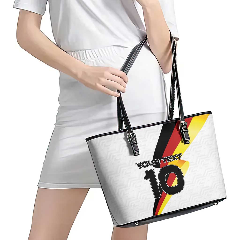 Custom Germany Football Road to the 4th European Championship Leather Tote Bag White Color LT03