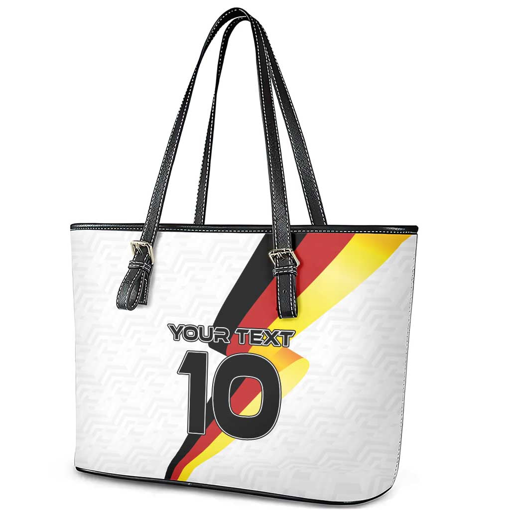 Custom Germany Football Road to the 4th European Championship Leather Tote Bag White Color LT03