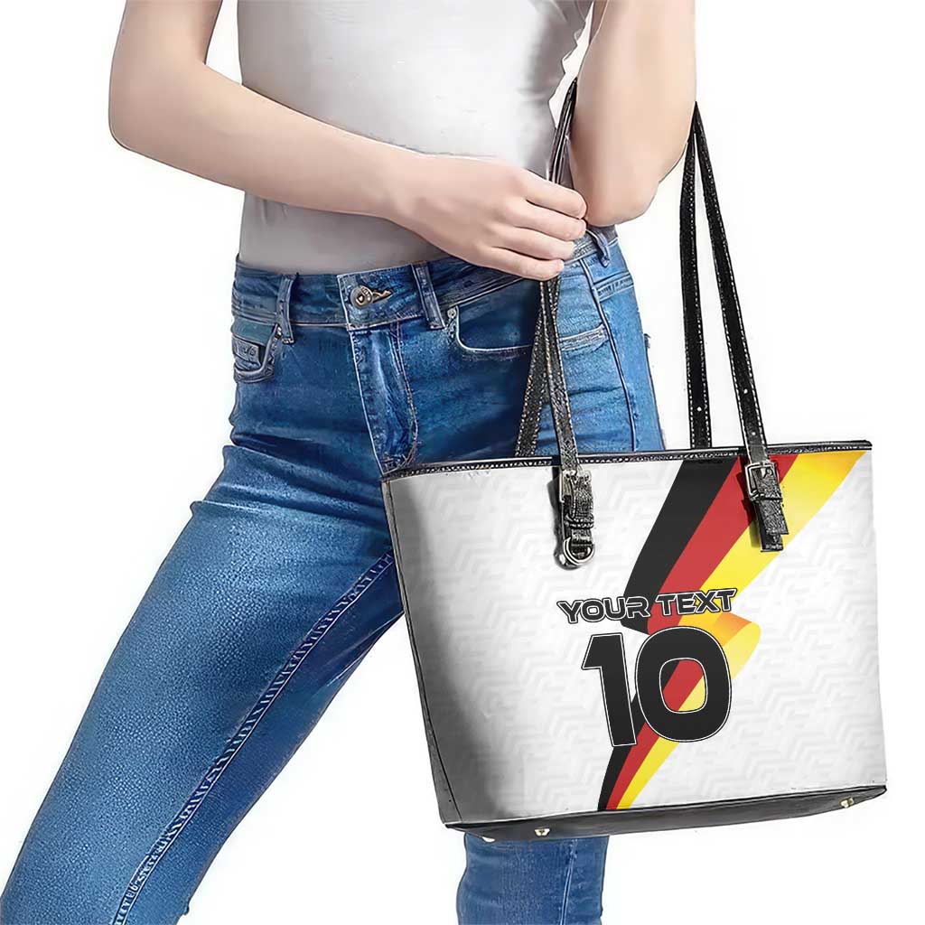 Custom Germany Football Road to the 4th European Championship Leather Tote Bag White Color LT03
