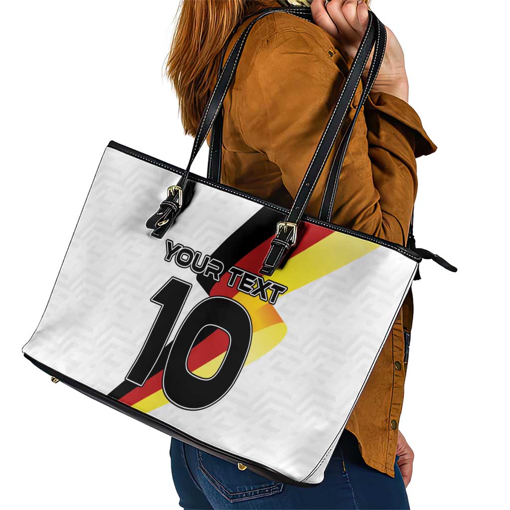 Custom Germany Football Road to the 4th European Championship Leather Tote Bag White Color LT03