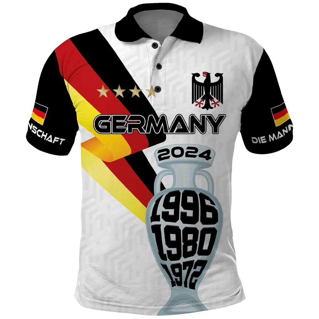 Custom Germany Football Road to the 4th European Championship Polo Shirt White Color LT03