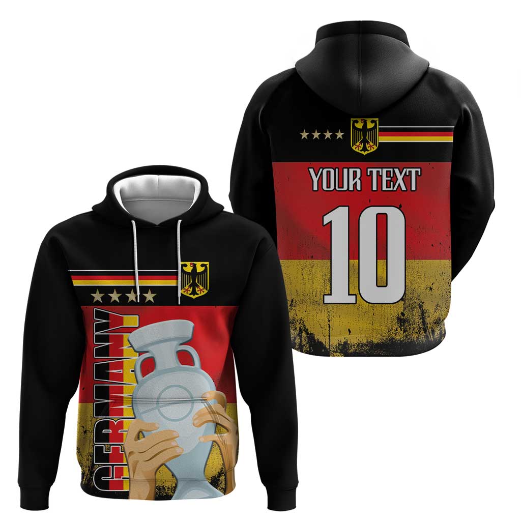 Custom Germany Football Road to the 4th European Championship Hoodie Black Color LT03