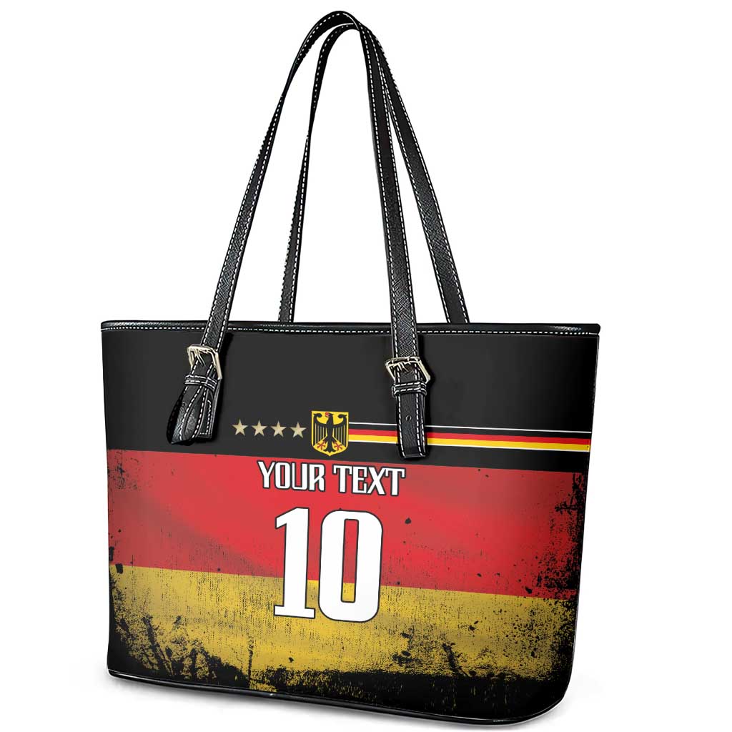 Custom Germany Football Road to the 4th European Championship Leather Tote Bag Black Color LT03