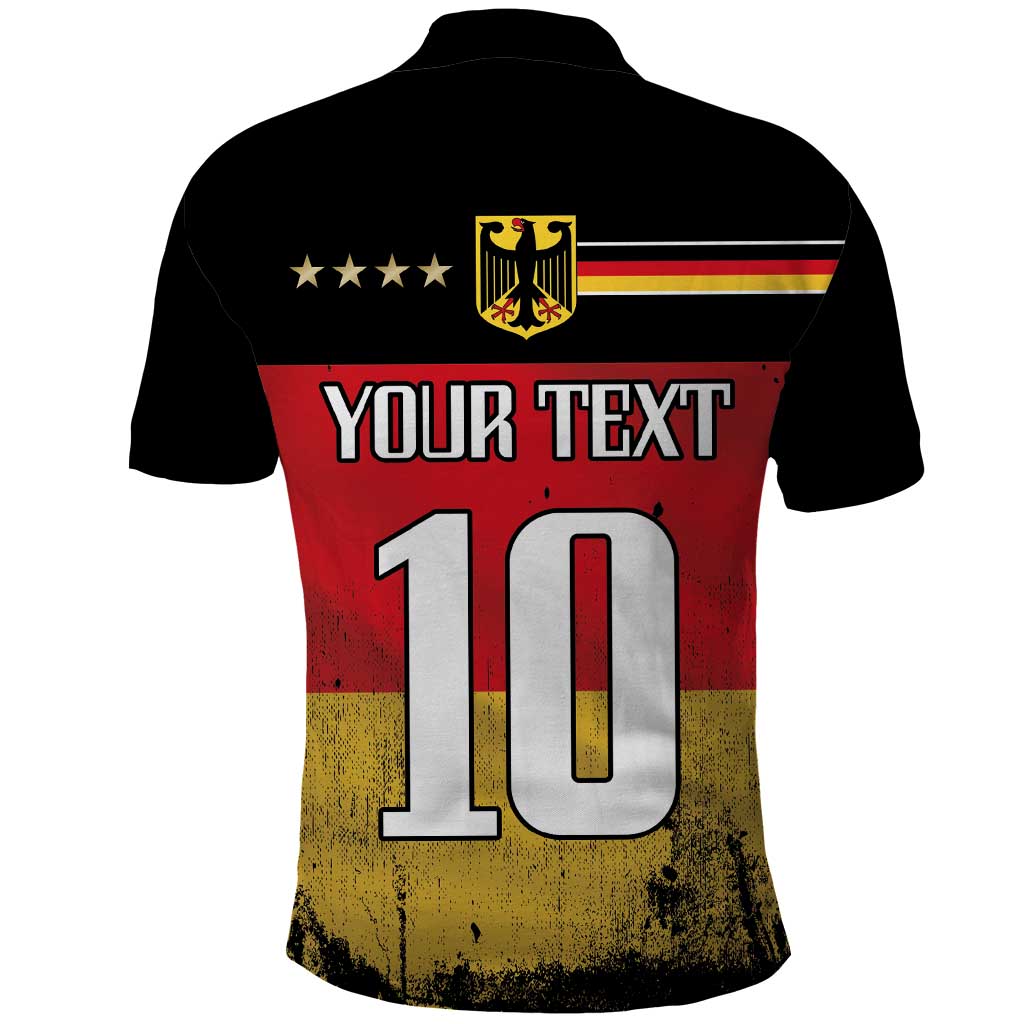 Custom Germany Football Road to the 4th European Championship Polo Shirt Black Color LT03