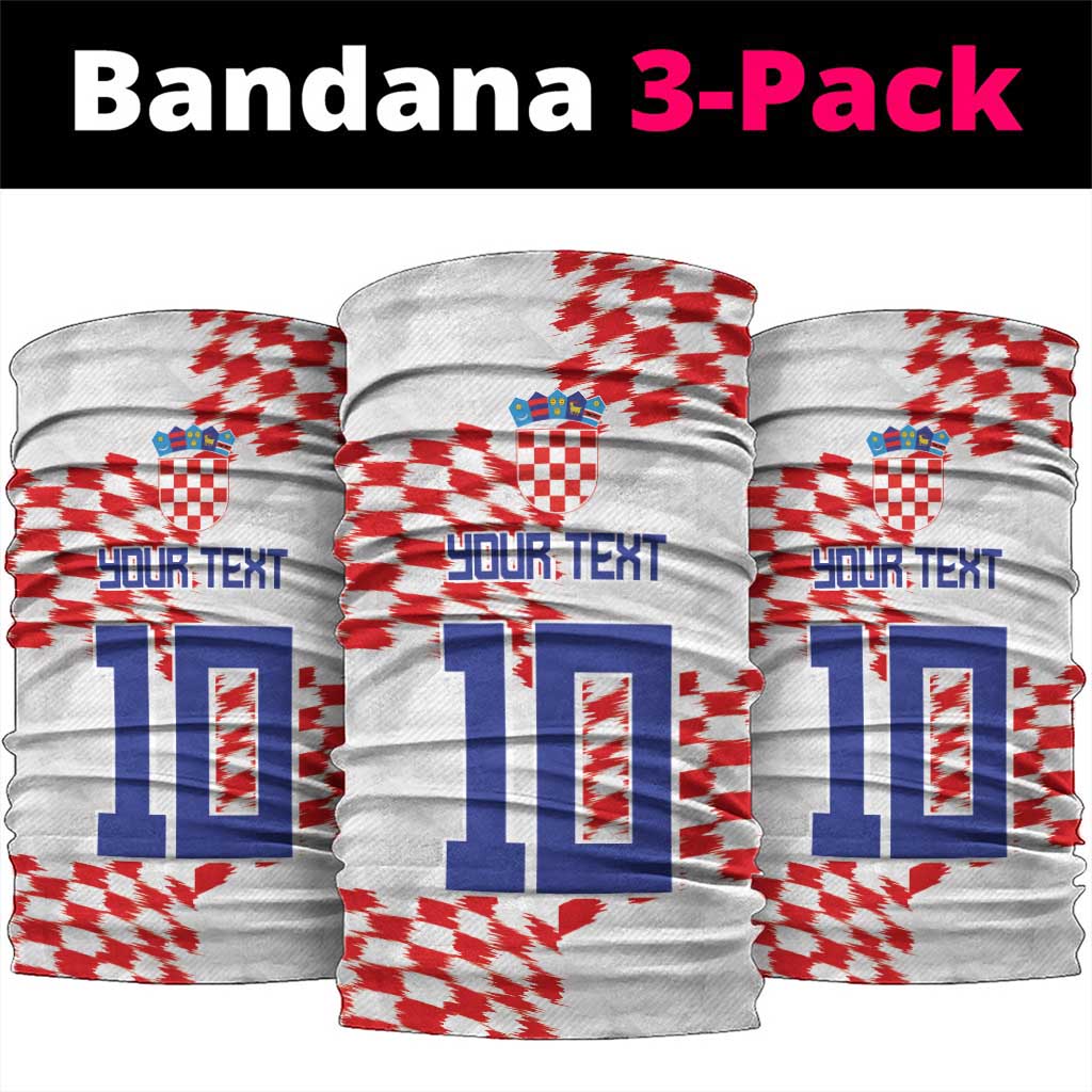 Custom Croatia Football Neck Gaiter Kockasti-Grunge Checkers LT03