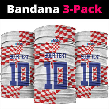 Custom Croatia Football Neck Gaiter Kockasti-Grunge Checkers LT03