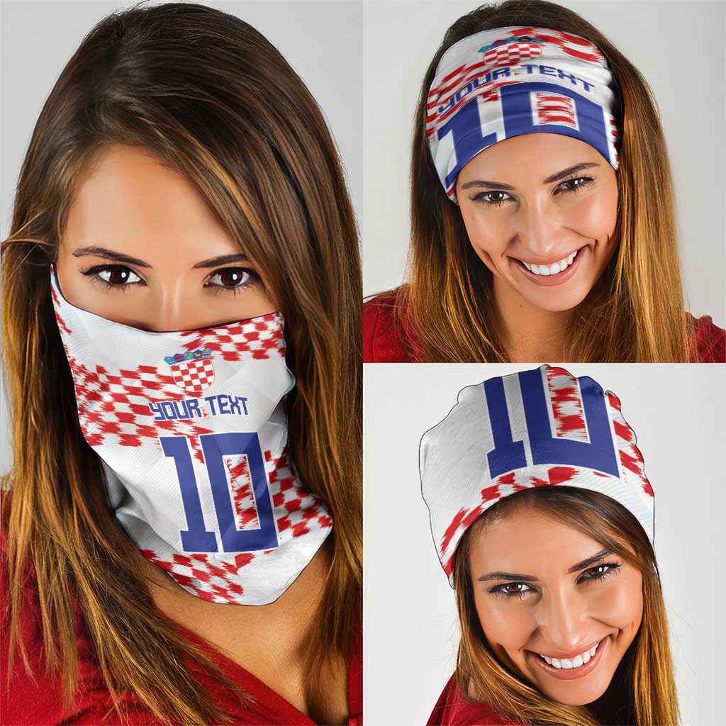 Custom Croatia Football Neck Gaiter Kockasti-Grunge Checkers LT03