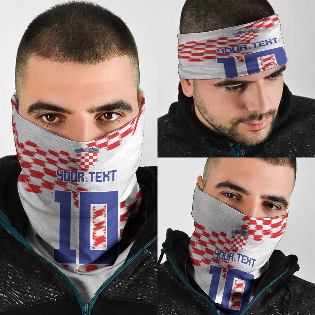 Custom Croatia Football Neck Gaiter Kockasti-Grunge Checkers LT03