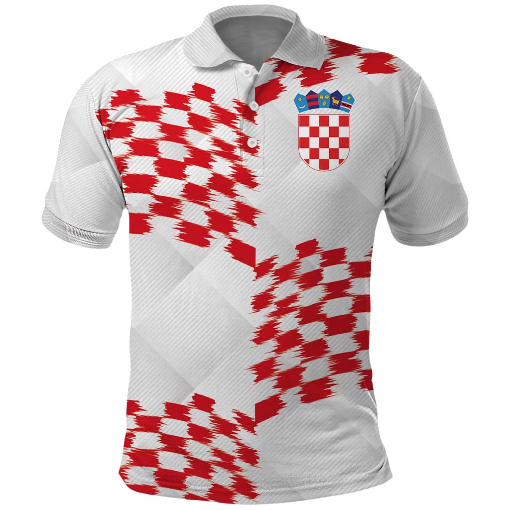 Custom Croatia Football Polo Shirt Kockasti-Grunge Checkers LT03