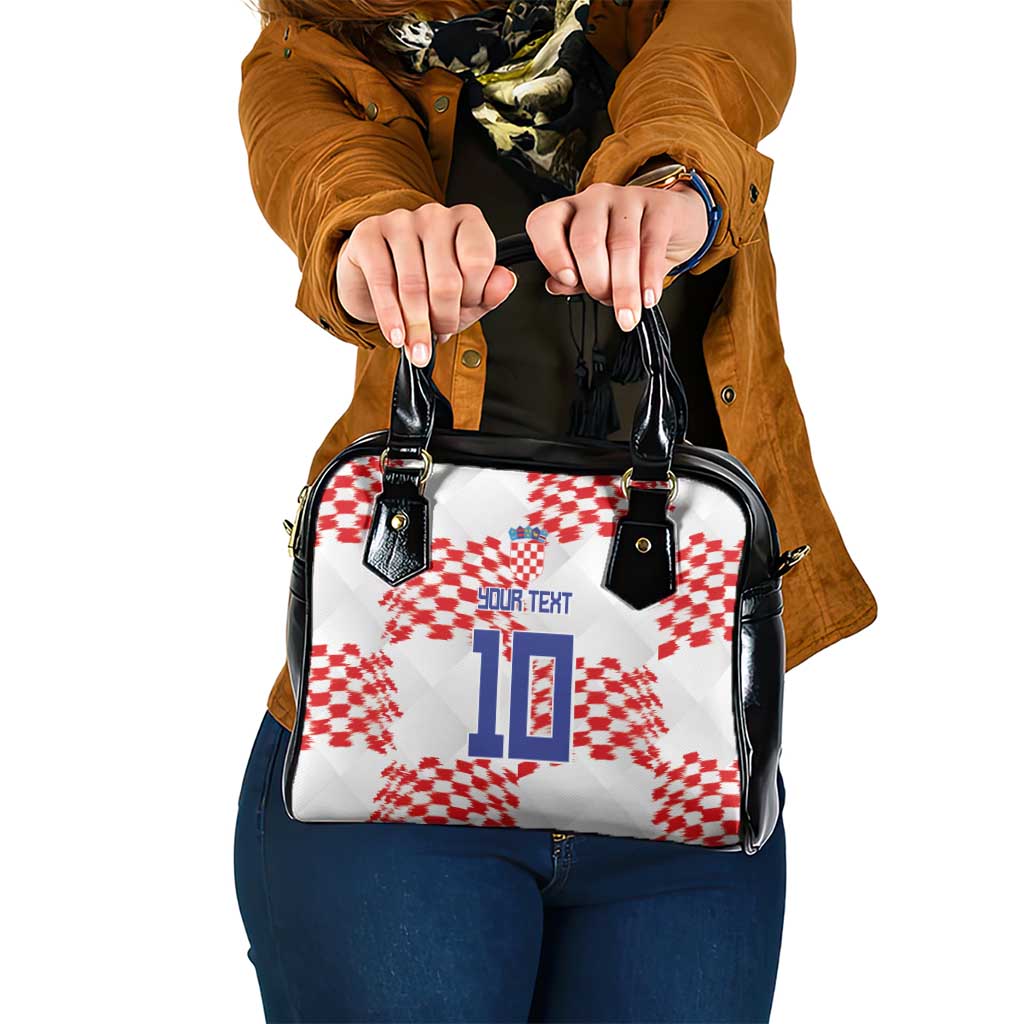 Custom Croatia Football Shoulder Handbag Kockasti-Grunge Checkers LT03