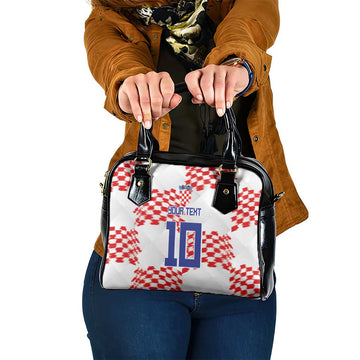 Custom Croatia Football Shoulder Handbag Kockasti-Grunge Checkers LT03