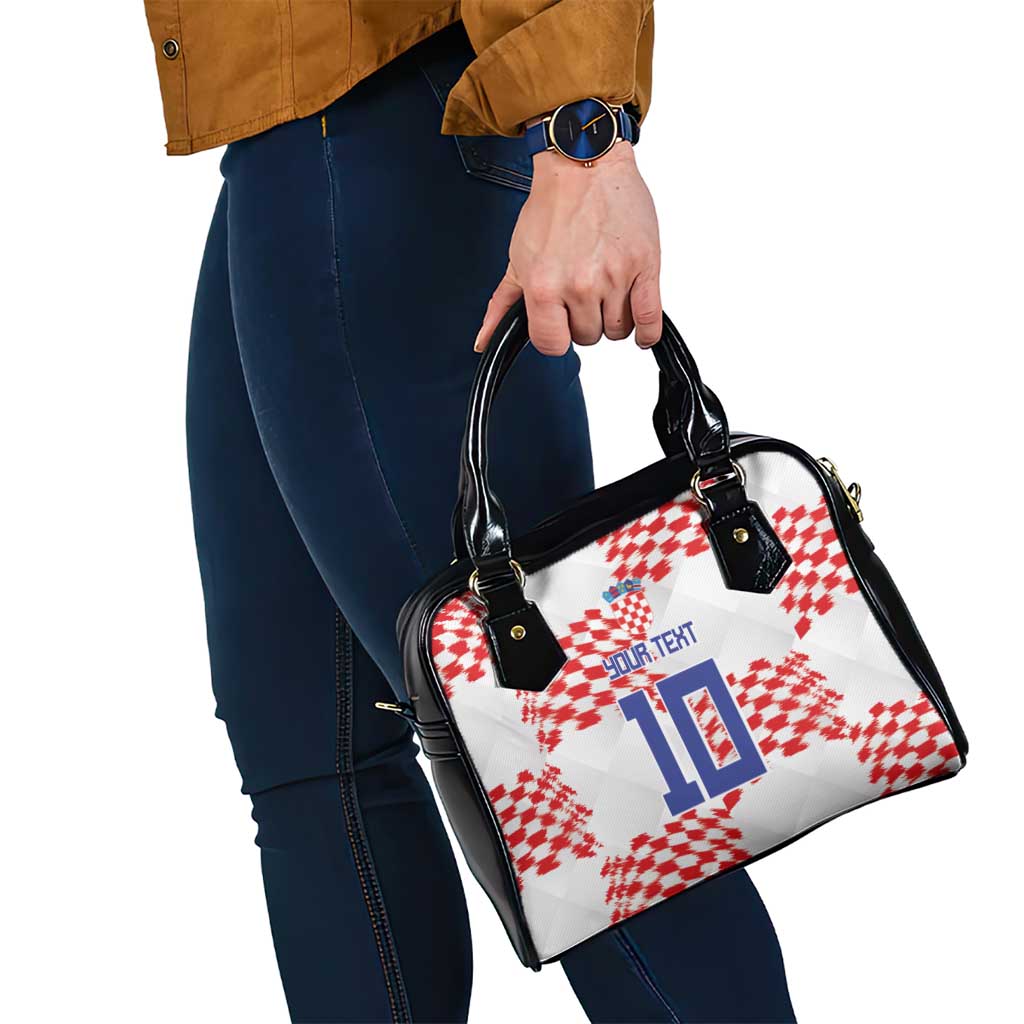Custom Croatia Football Shoulder Handbag Kockasti-Grunge Checkers LT03