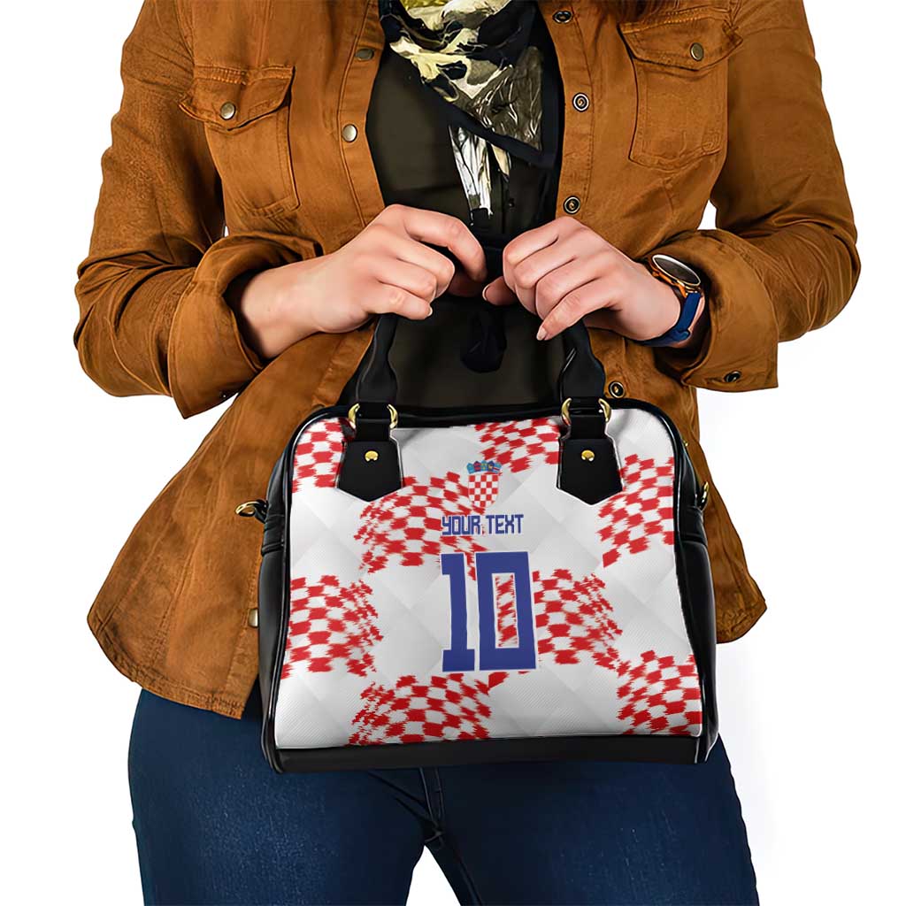 Custom Croatia Football Shoulder Handbag Kockasti-Grunge Checkers LT03