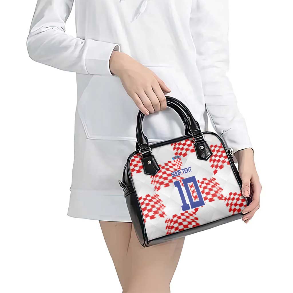 Custom Croatia Football Shoulder Handbag Kockasti-Grunge Checkers LT03