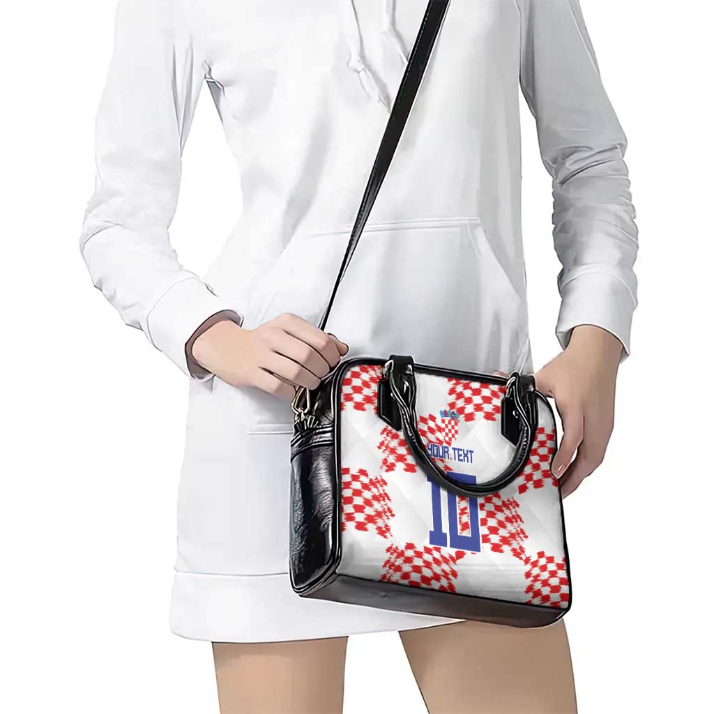 Custom Croatia Football Shoulder Handbag Kockasti-Grunge Checkers LT03