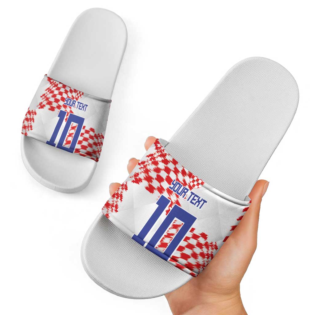 Custom Croatia Football Slide Sandals Kockasti-Grunge Checkers LT03