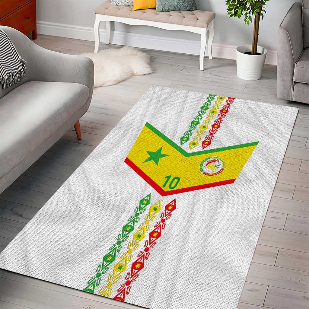 Custom Senegal Football Area Rug Tricolor African Stripes Motif Sporty Style LT03