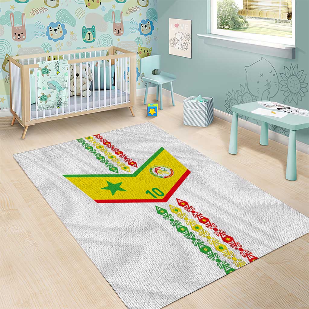 Custom Senegal Football Area Rug Tricolor African Stripes Motif Sporty Style LT03