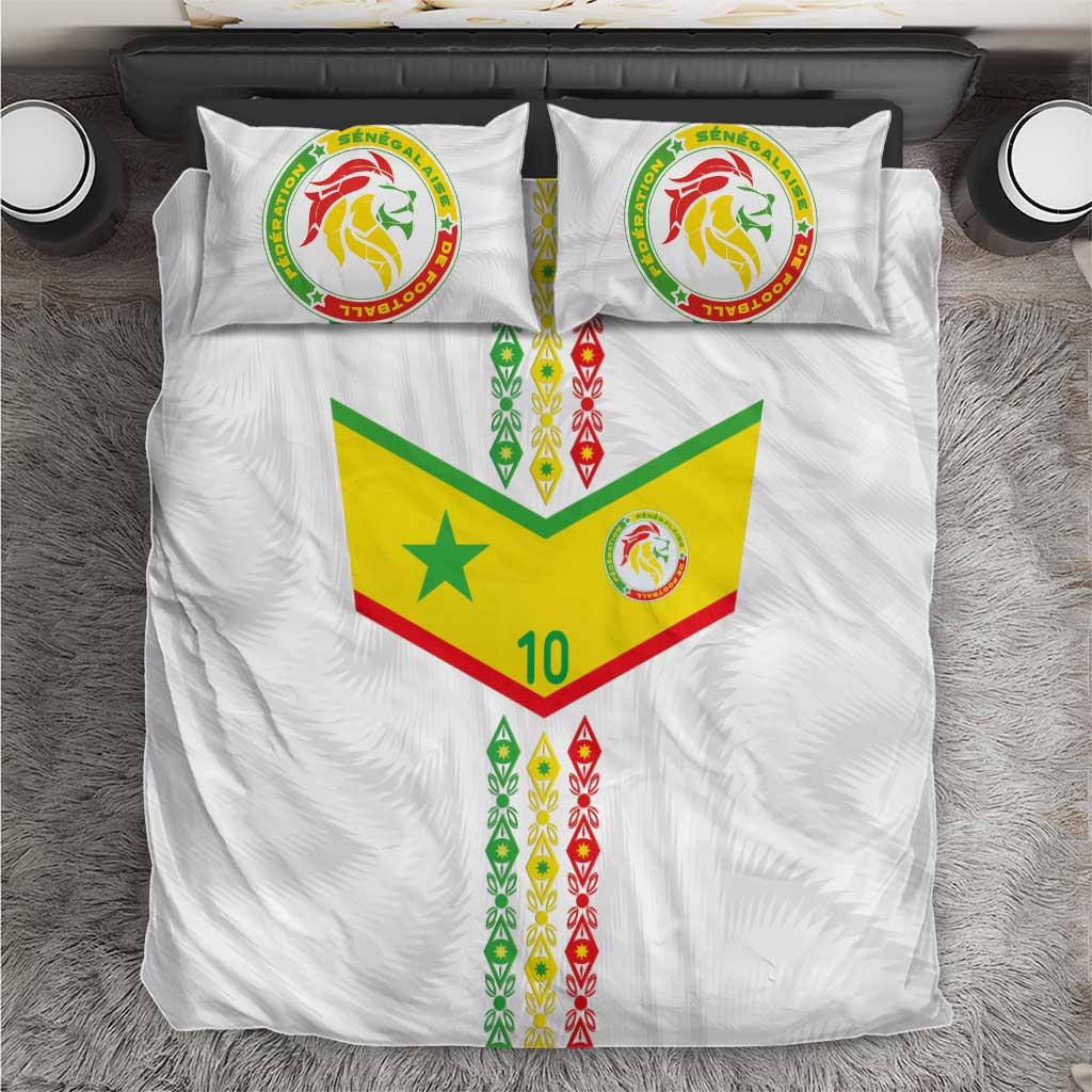 Custom Senegal Football Bedding Set Tricolor African Stripes Motif Sporty Style LT03