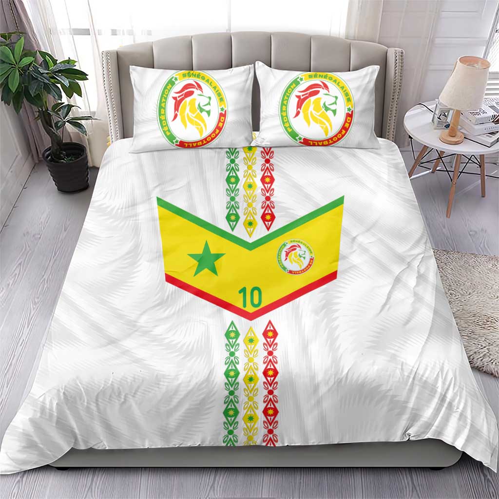 Custom Senegal Football Bedding Set Tricolor African Stripes Motif Sporty Style LT03