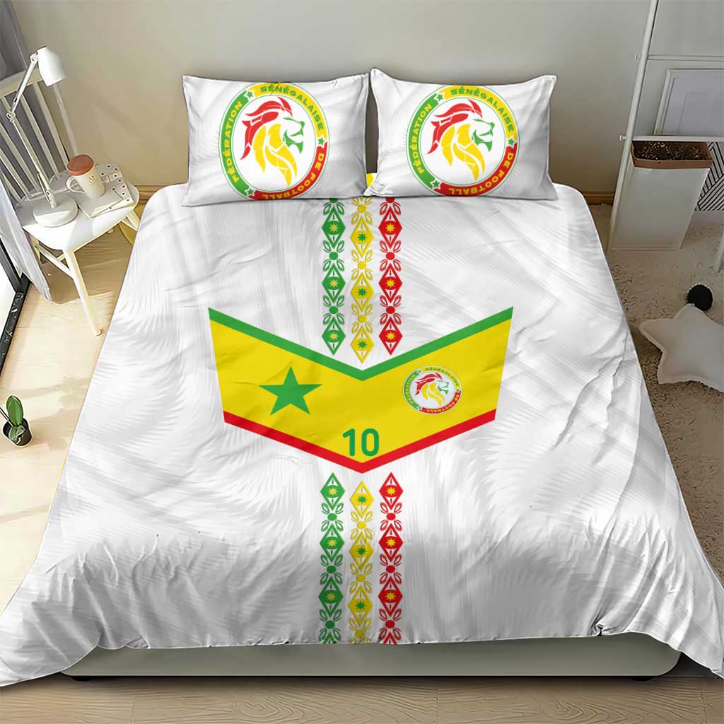 Custom Senegal Football Bedding Set Tricolor African Stripes Motif Sporty Style LT03