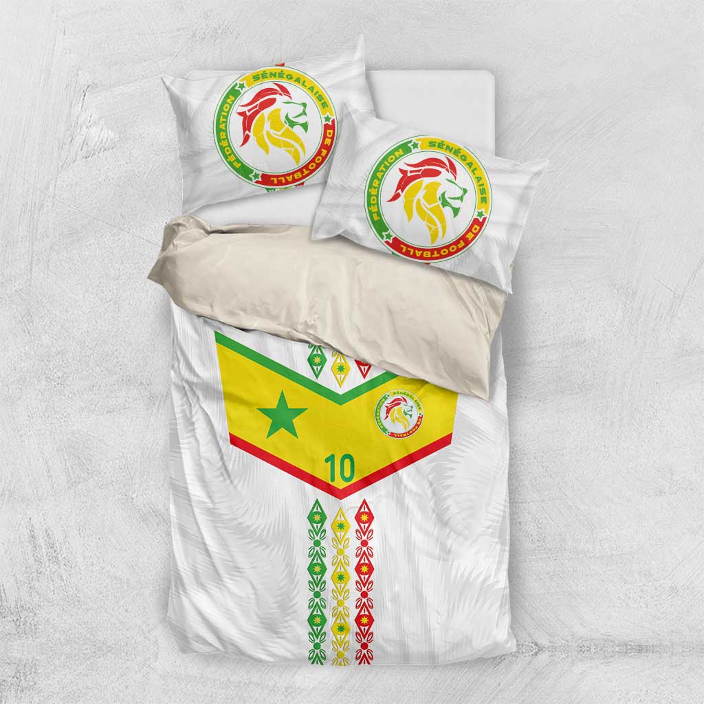 Custom Senegal Football Bedding Set Tricolor African Stripes Motif Sporty Style LT03