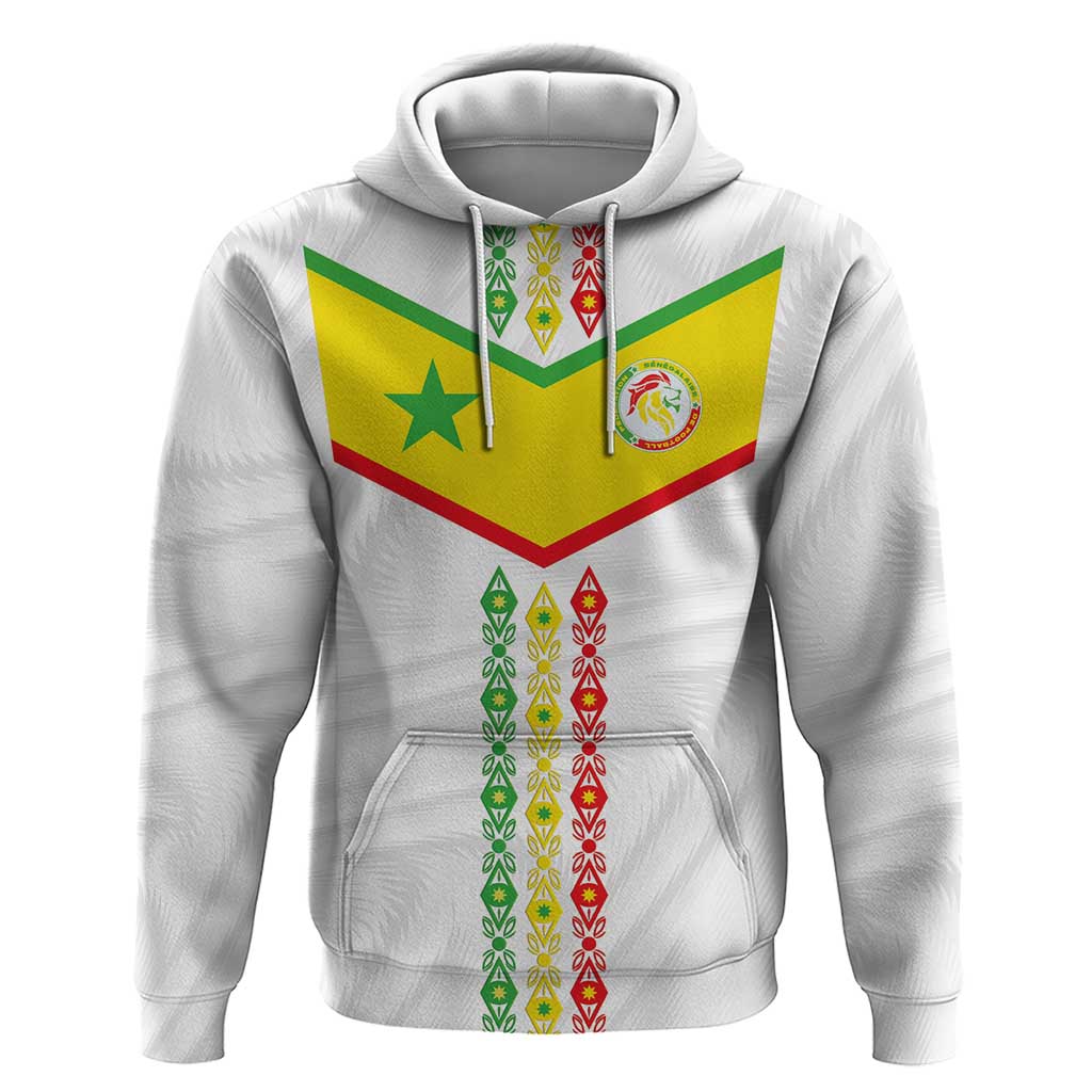 Custom Senegal Football Hoodie Tricolor Traditional Patterns Sporty Style LT03
