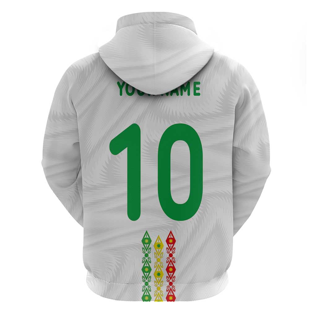Custom Senegal Football Hoodie Tricolor Traditional Patterns Sporty Style LT03