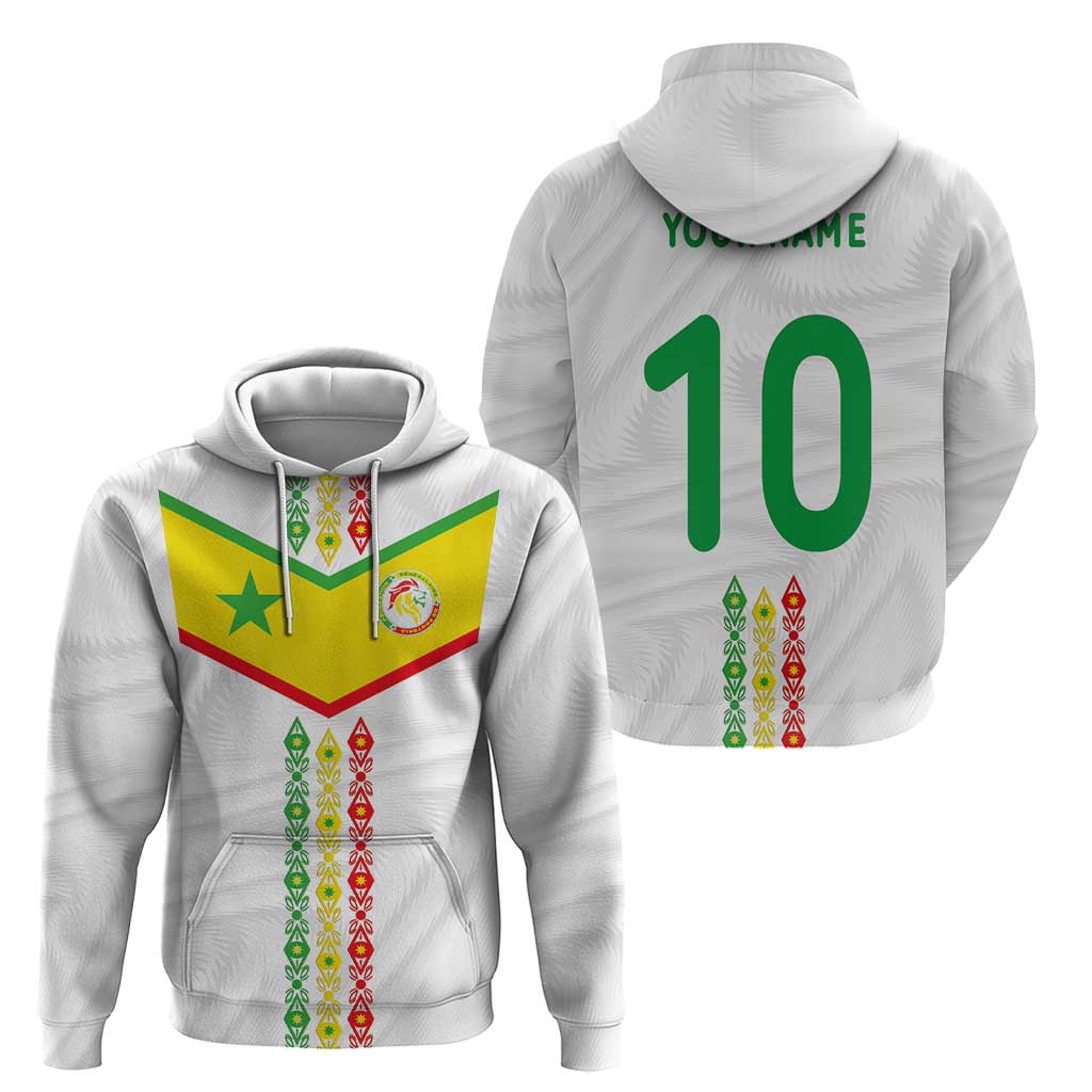 Custom Senegal Football Hoodie Tricolor Traditional Patterns Sporty Style LT03