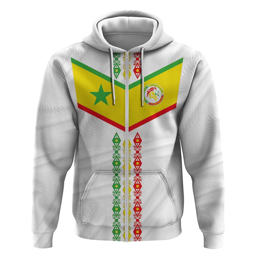 Custom Senegal Football Hoodie Tricolor Traditional Patterns Sporty Style LT03