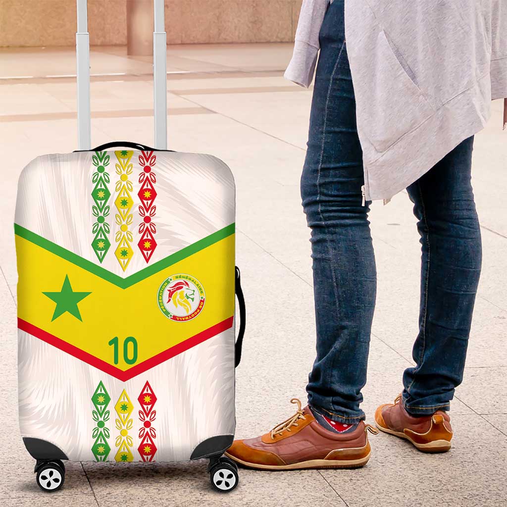 Custom Senegal Football Luggage Cover Tricolor Traditional Patterns Sporty Style LT03