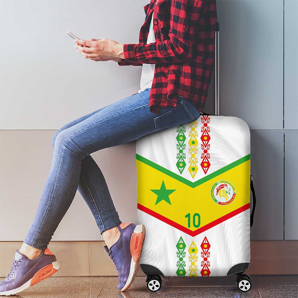 Custom Senegal Football Luggage Cover Tricolor Traditional Patterns Sporty Style LT03