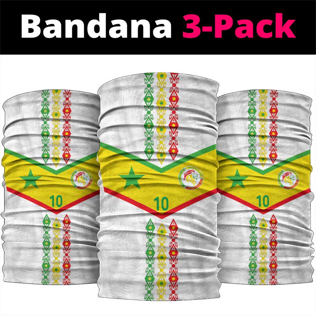 Custom Senegal Football Neck Gaiter Tricolor Traditional Patterns Sporty Style LT03