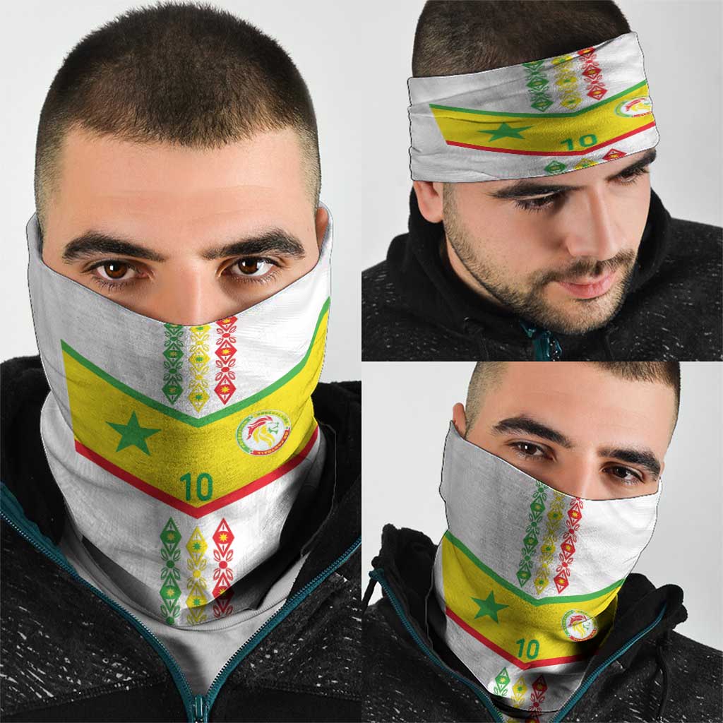 Custom Senegal Football Neck Gaiter Tricolor Traditional Patterns Sporty Style LT03