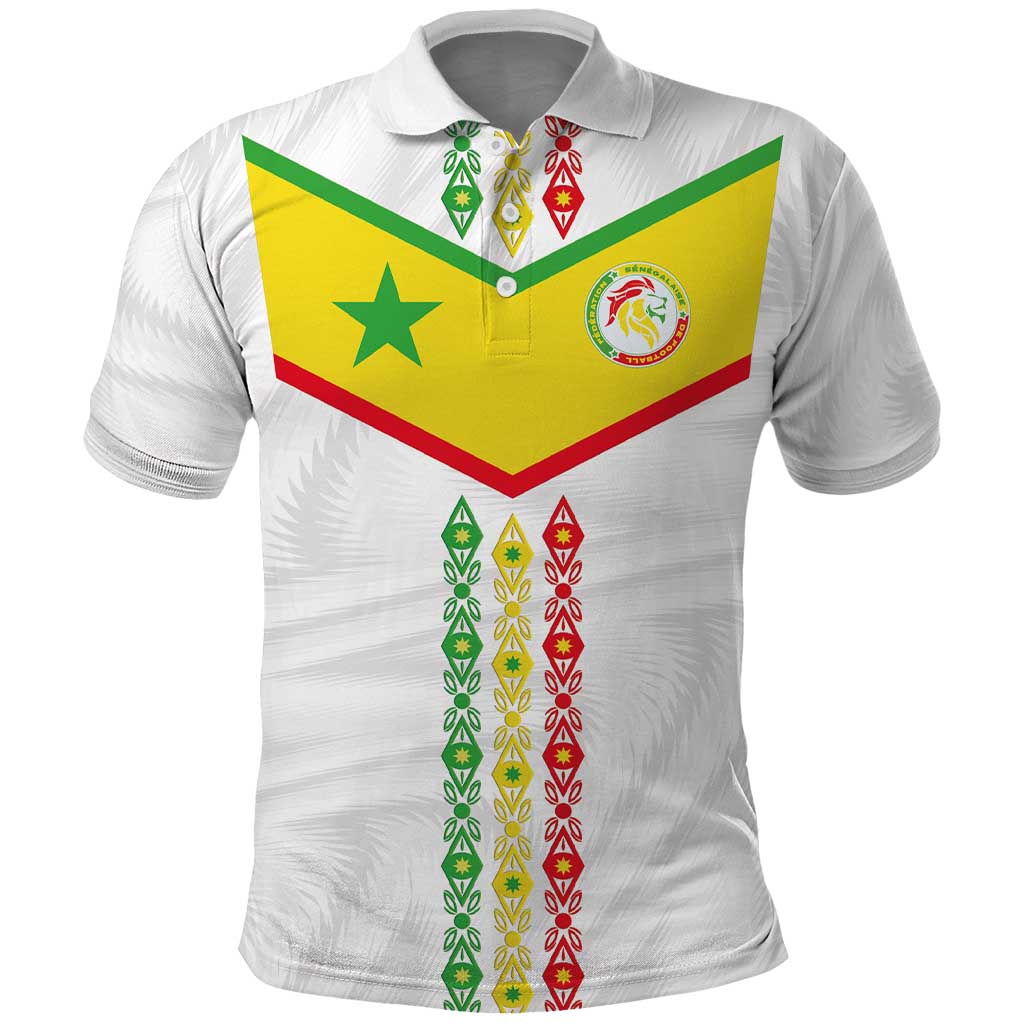 Custom Senegal Football Polo Shirt Tricolor Traditional Patterns Sporty Style LT03