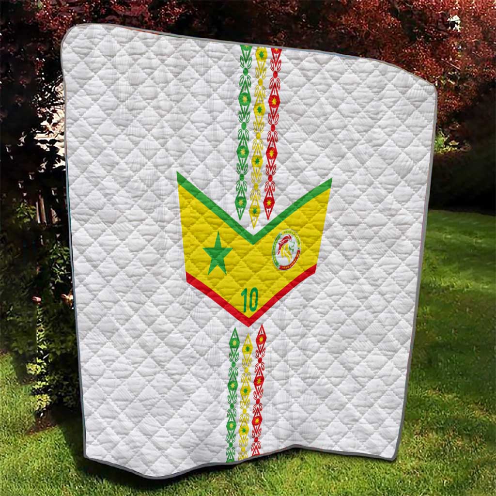 Custom Senegal Football Quilt Tricolor African Stripes Motif Sporty Style LT03