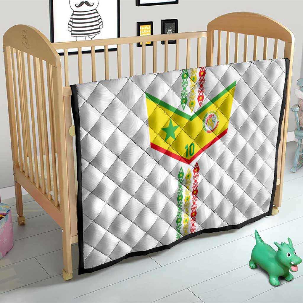 Custom Senegal Football Quilt Tricolor African Stripes Motif Sporty Style LT03